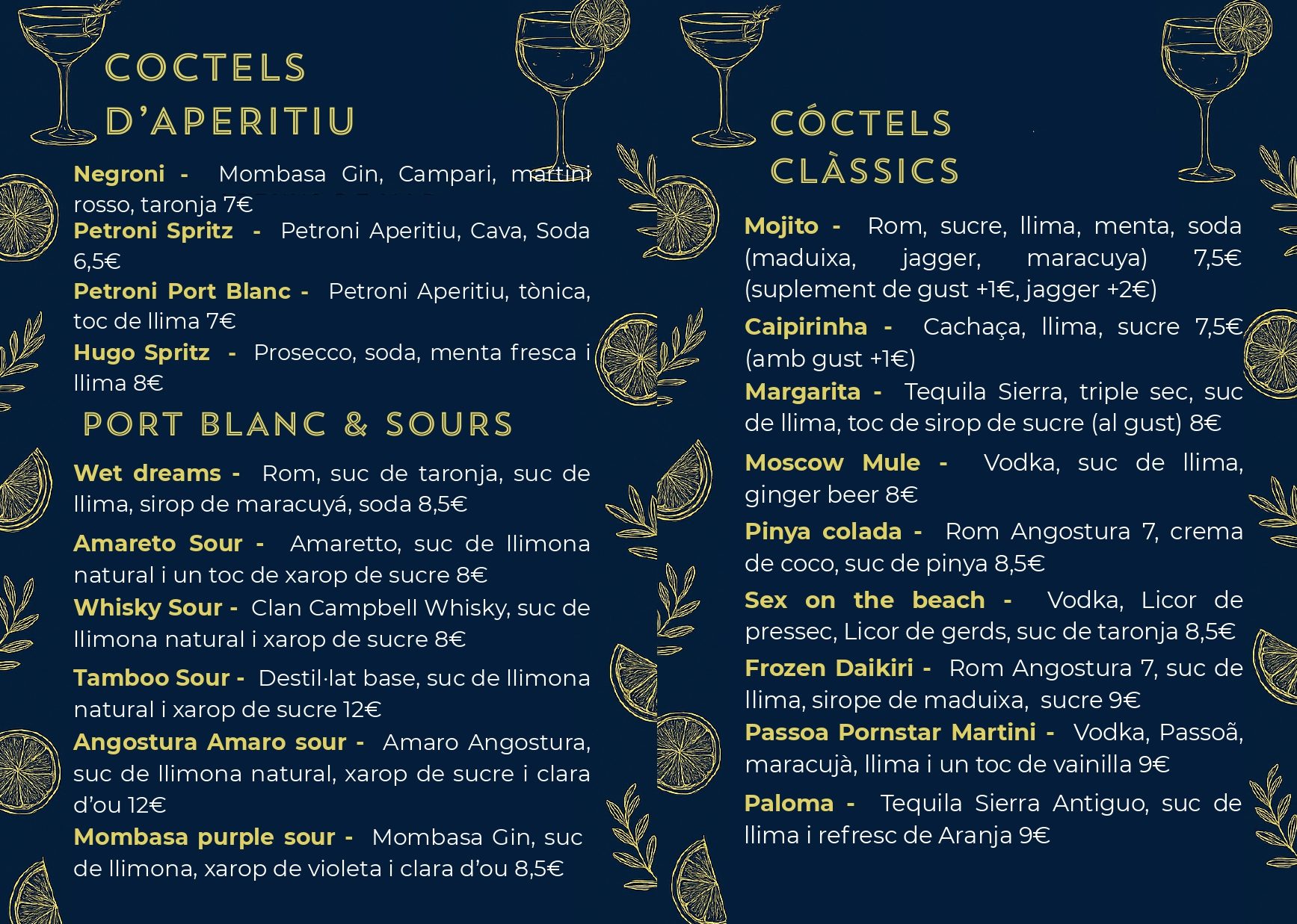 CARTA COCTELS PB 2025